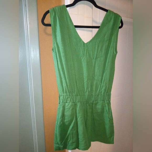 🧟Green Linen/cotton romper - Picture 5 of 8